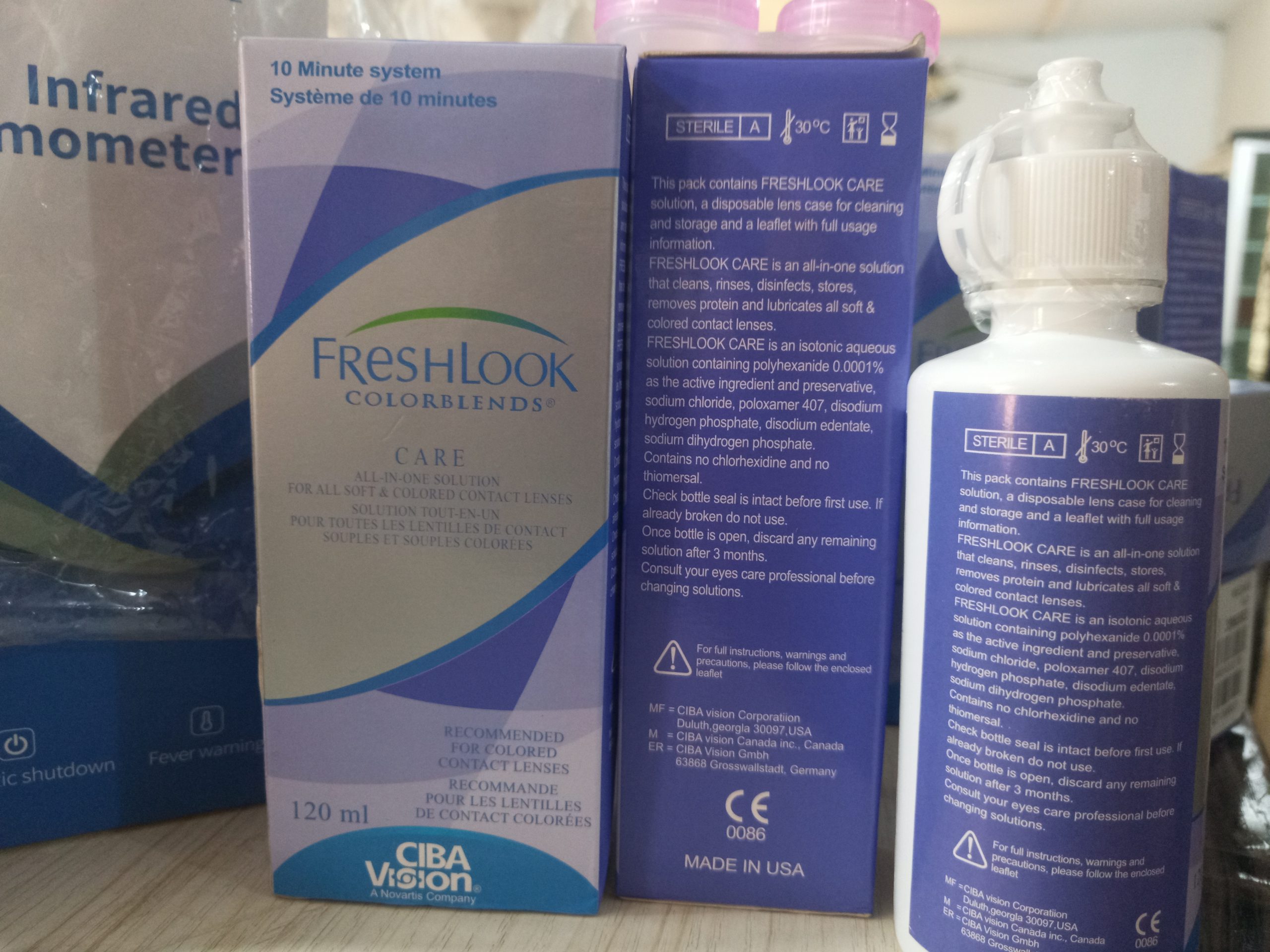 Freshlook coloured contact lenses @ N2000 with picker, 120ml solution and storage case